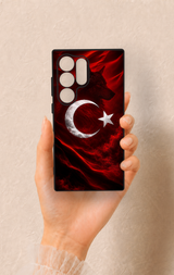 Samsung S24 Ultra Uyumlu Kurt Türk Bayrağı Desenli Silikon Kılıf