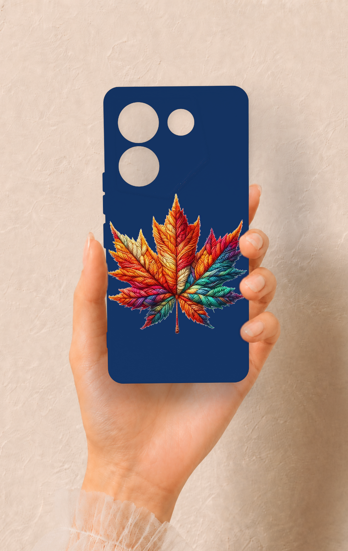 Tecno Caman 20 Pro 5G Uyumlu Renkli Yaprak Desenli Silikon Kılıf