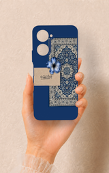 Vivo Y18 Uyumlu Mavi Etnik Halı Desenli Silikon Kılıf