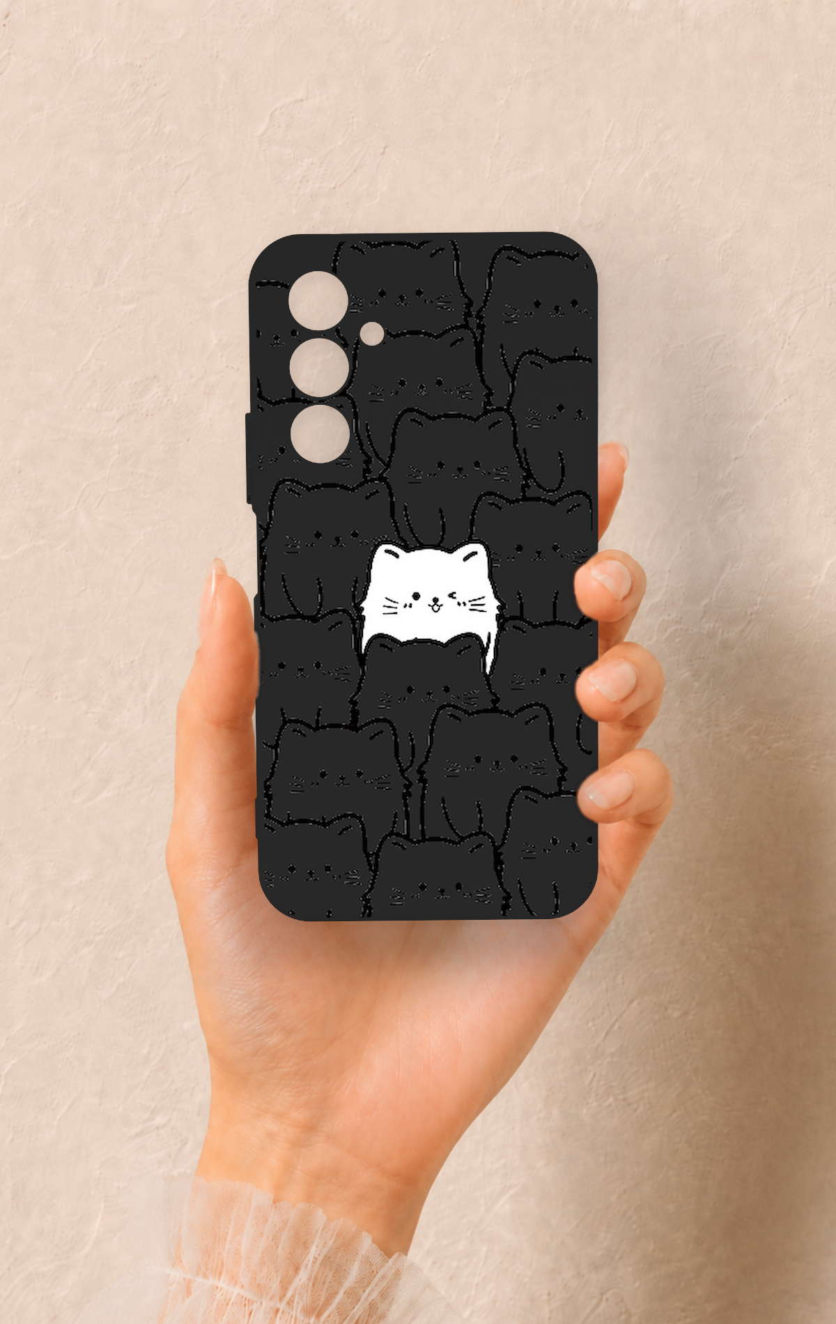 Samssung A54 Uyumlu Many Cats Desenli Silikon Kılıf