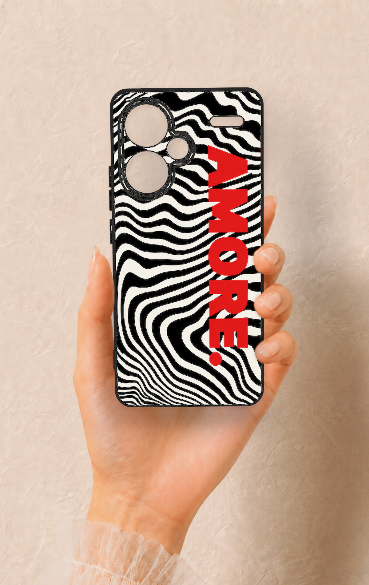 Redmi Note 13 Pro Plus Uyumlu Zebra Amore Desenli Silikon Kılıf
