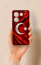 Tecno Caman 20 Pro 5G Uyumlu Türk Bayrağı Desenli Silikon Kılıf