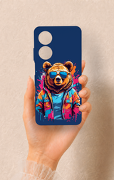Oppo A60 Uyumlu Gözlüklü Ayı Desenli Silikon Kılıf
