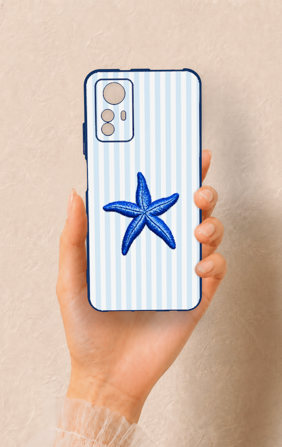 Redmi Note 12S Uyumlu Mavi Deniz Yıldızı Desenli Silikon Kılıf