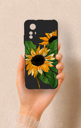 Redmi Note 12S Uyumlu Ay Çiçeği Desenli Silikon Kılıf
