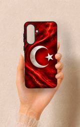 Samsung A56 Uyumlu Türk Bayrağı Desenli Silikon Kılıf