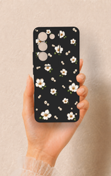 Vivo V30 Lite Uyumlu İnci Papatya Desenli Silikon Kılıf