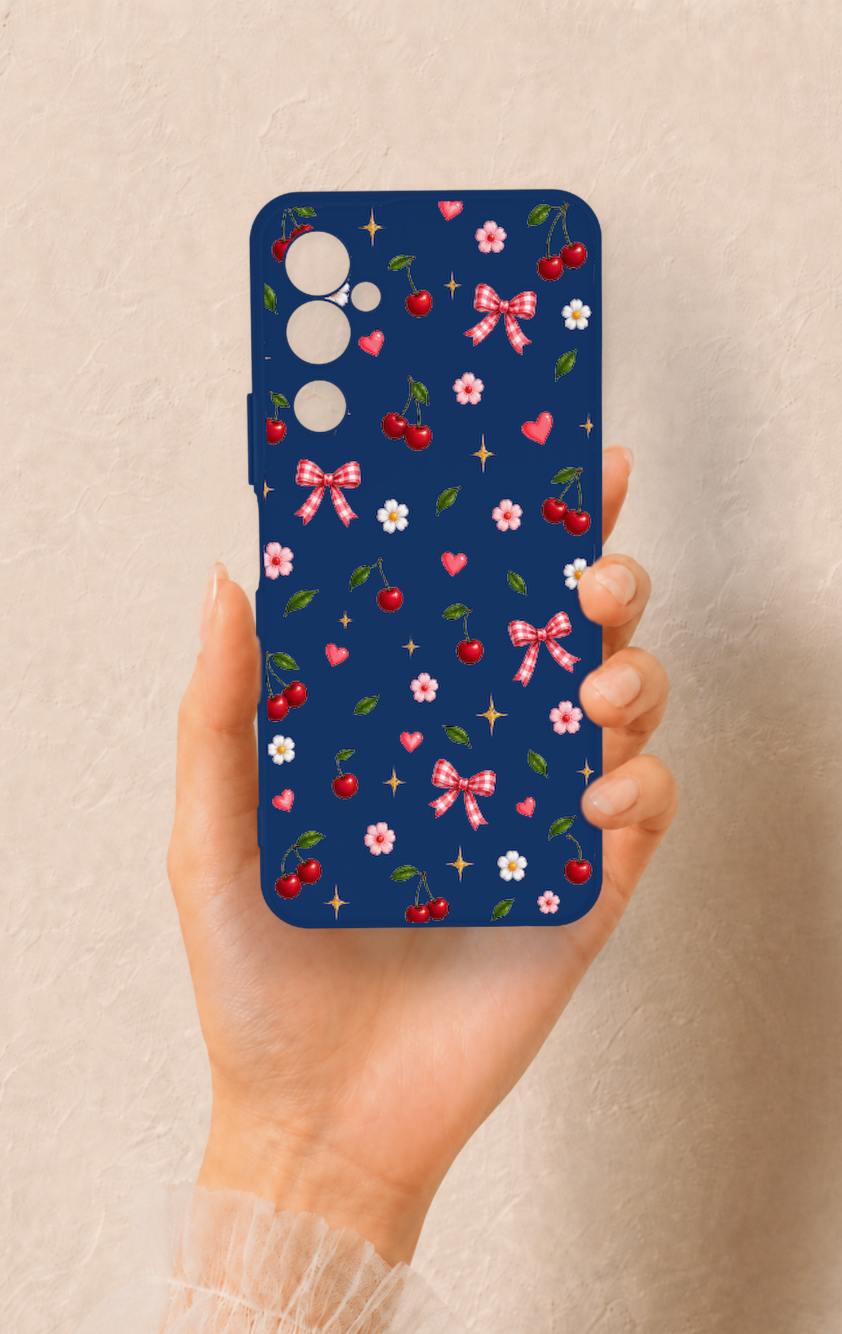 Tecno Pova Neo 2 Uyumlu Çiçek Kiraz Fiyonk Desenli Silikon Kılıf