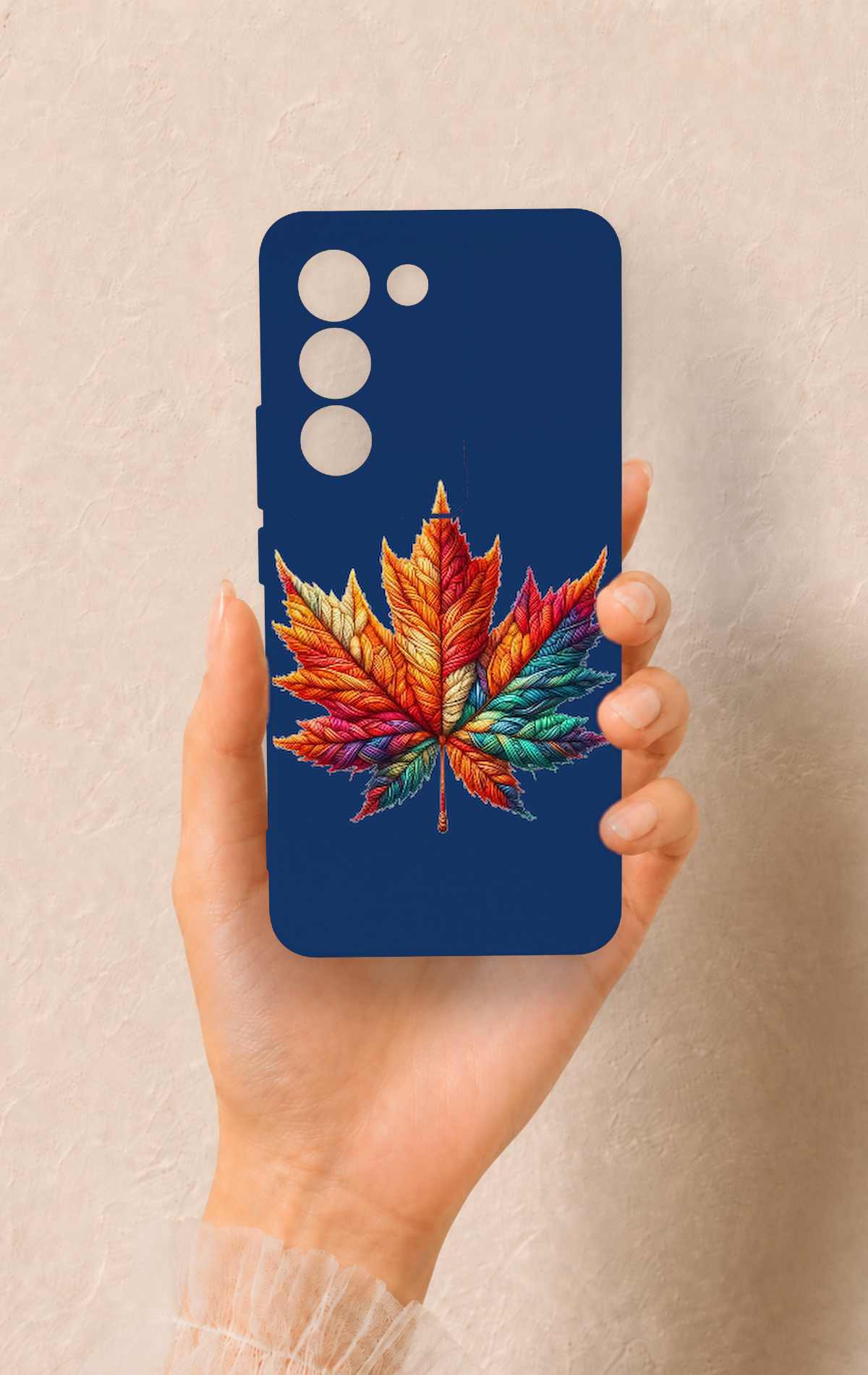 Vivo V30 Lite Uyumlu Renkli Yaprak Desenli Silikon Kılıf