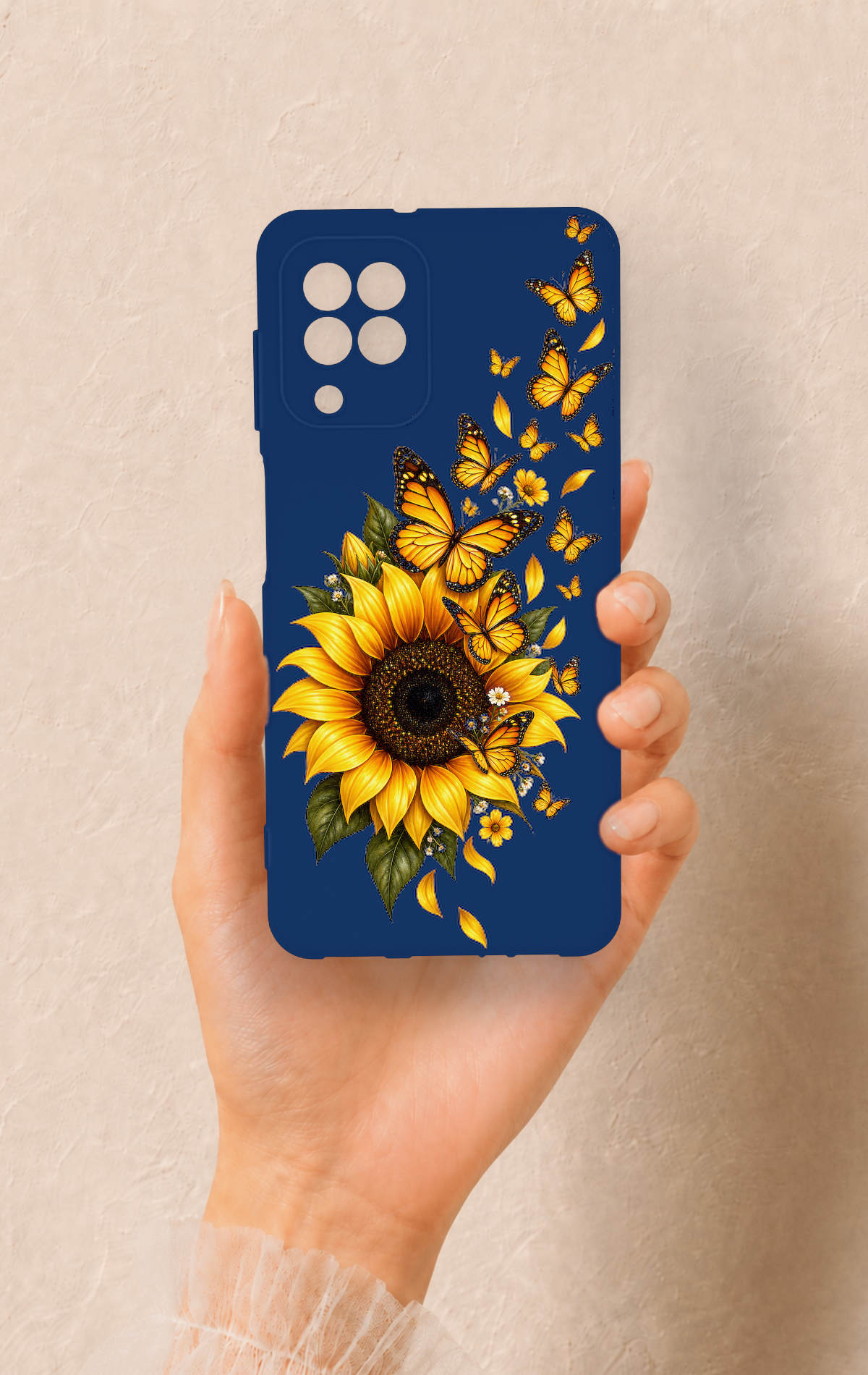 Samsung A22 Uyumlu Ayçiçeği Desenli Silikon Kılıf