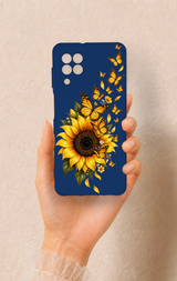 Samsung A22 Uyumlu Ayçiçeği Desenli Silikon Kılıf