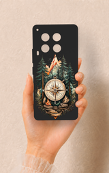 Tecno Camon 30 Uyumlu Pusula Orman Desenli Silikon Kılıf