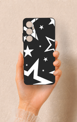 Realme C65 Uyumlu Siyah Mega Star Desenli Silikon Kılıf