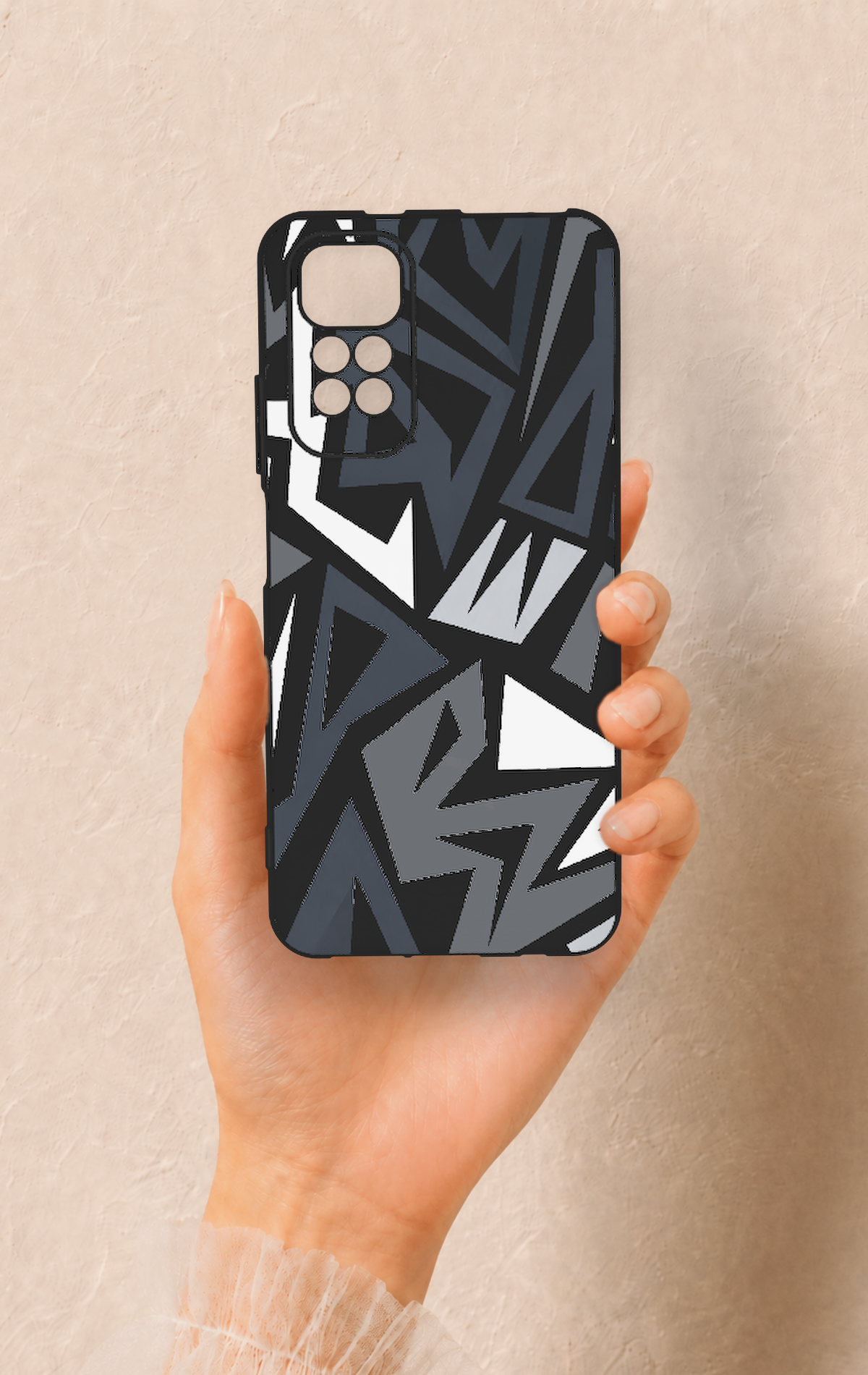 Redmi Note 11S Uyumlu Geometrik Blok Desenli Silikon Kılıf