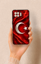 Oppo Reno 4 Lite Uyumlu Türk Bayrağı Desenli Silikon Kılıf