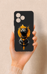 Realme C53 Uyumlu Mısırlı Kedi Tanrısı Desenli Silikon Kılıf