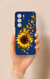 Realme C75 Uyumlu Ayçiçeği Desenli Silikon Kılıf