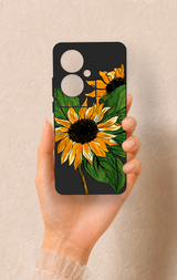 Oppo Reno 11F Uyumlu Ay Çiçeği Desenli Silikon Kılıf