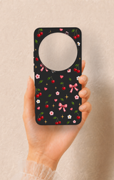 Xiaomi Mi 15 Ultra Uyumlu Papatya Kiraz Fiyonk Desenli Silikon Kılıf