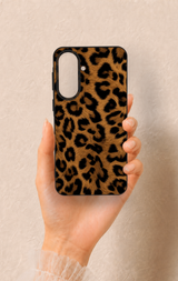 Samsung A57 Uyumlu Koyu Leopar Deri Desenli Silikon Kılıf