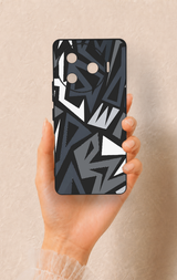 Tecno Camon 30 Pro 5G Uyumlu Geometrik Blok Desenli Silikon Kılıf