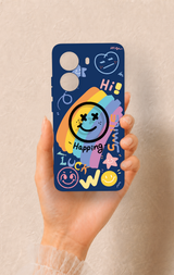 Poco X7 Pro Uyumlu Happing Smile Desenli Silikon Kılıf