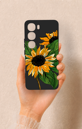 Vivo V40 Lite 5G Uyumlu Ay Çiçeği Desenli Silikon Kılıf