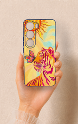 Vivo V40 Lite 5G Uyumlu Güneşin Kaplanı Desenli Silikon Kılıf