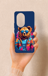 Honor 200 Pro 5G Uyumlu Gözlüklü Ayı Desenli Silikon Kılıf