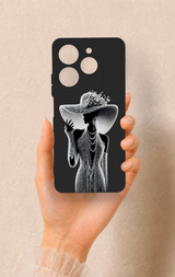 Tecno Spark 10 Pro Uyumlu Lady Desenli Silikon Kılıf