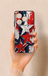 Tecno Spark 20 Pro Uyumlu Star Flag Desenli Silikon Kılıf