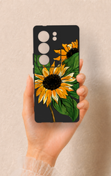 Vivo V29 Uyumlu Ay Çiçeği Desenli Silikon Kılıf