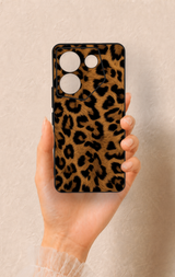 Tecno Camon 20 Pro Uyumlu Koyu Leopar Deri Desenli Silikon Kılıf