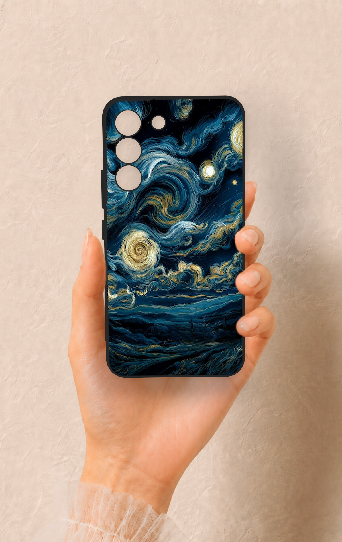 Samsung S22 Uyumlu Yıldızlı Gece Desenli Silikon Kılıf