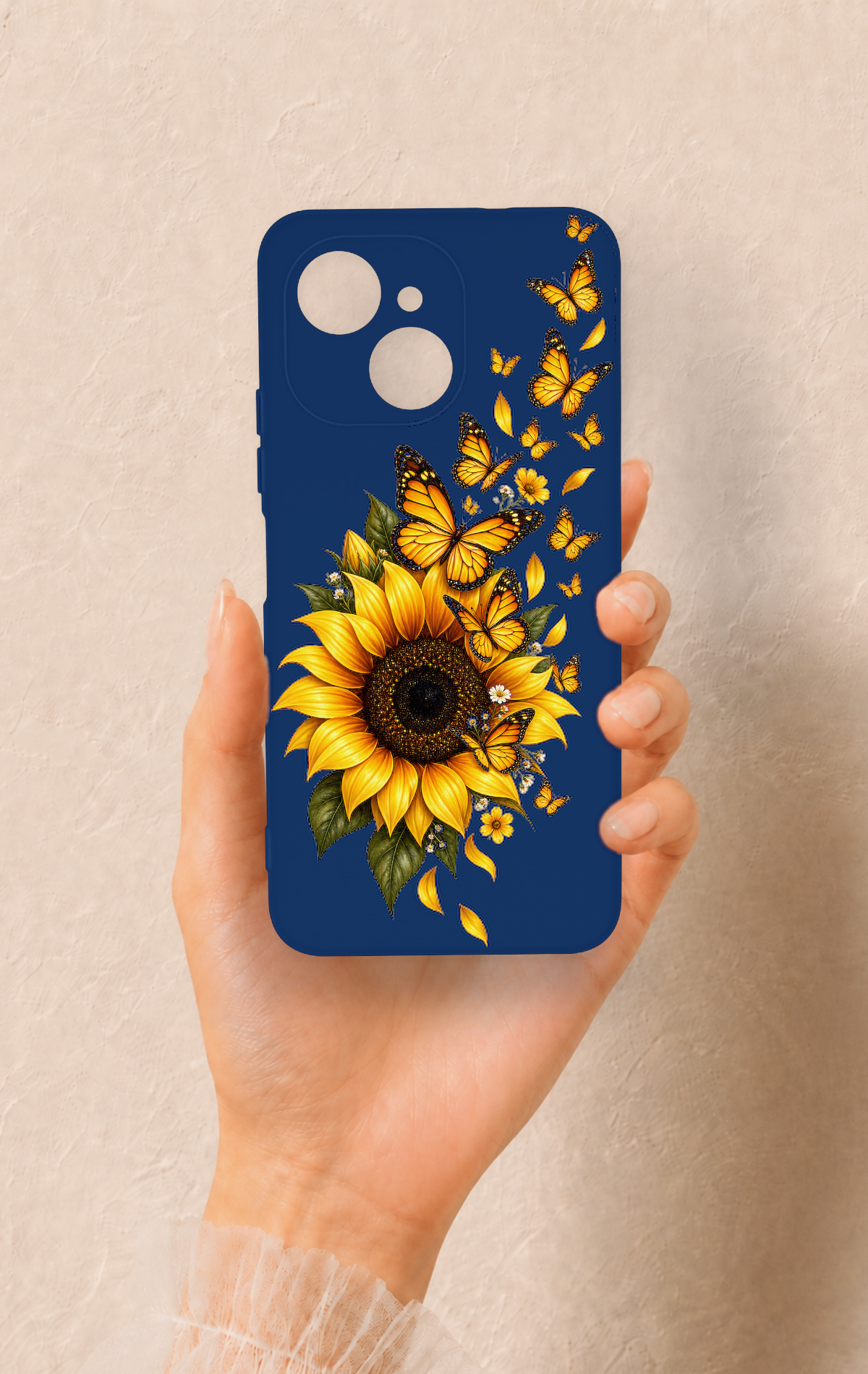 Tecno Spark 40C Uyumlu Ayçiçeği Desenli Silikon Kılıf