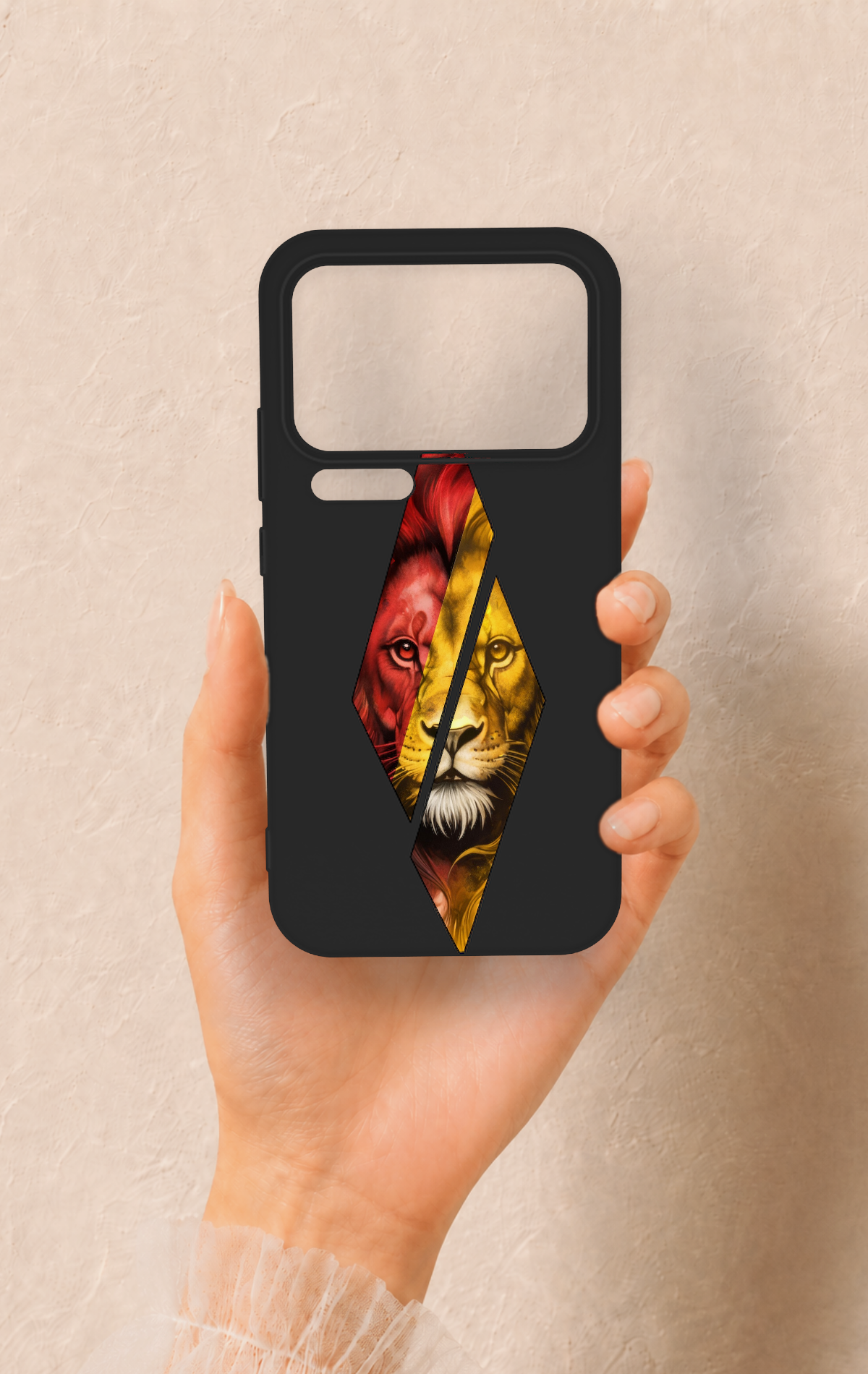 Mi 17 Pro Max Uyumlu Kesik Aslan Desenli Silikon Kılıf