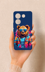Tecno Camon 20 Pro Uyumlu Gözlüklü Ayı Desenli Silikon Kılıf