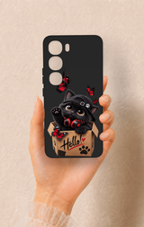 Vivo V40 Lite 5G Uyumlu Hello Cat Desenli Silikon Kılıf