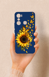 İnfinix Hot 20i Uyumlu Ayçiçeği Desenli Silikon Kılıf
