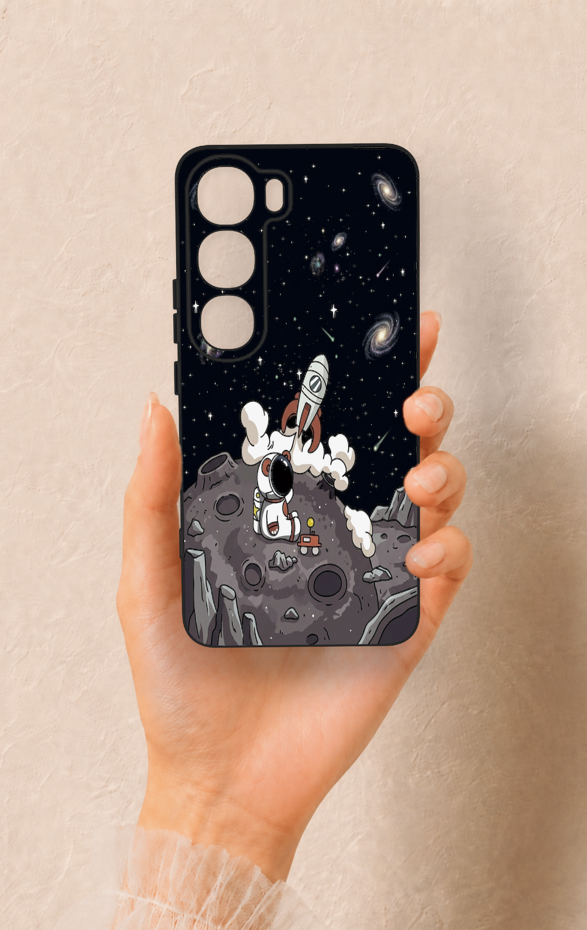 Vivo V40 Lite 5G Uyumlu Uzay Astronot Desenli Silikon Kılıf