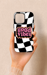 iPhone 16 Pro Max Uyumlu Black Good Vibes Desenli Silikon Kılıf