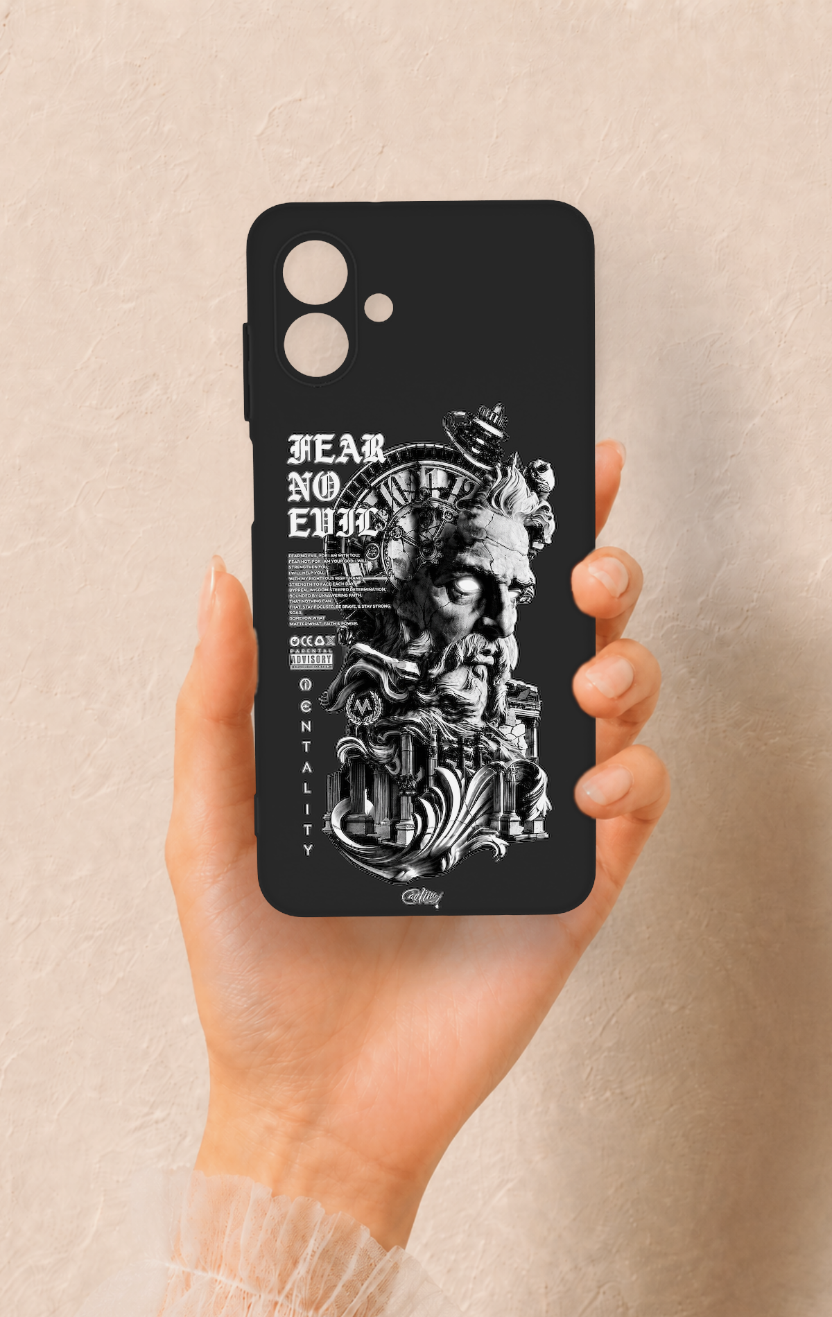 Samsung A07 Uyumlu Fear No Evil Desenli Silikon Kılıf