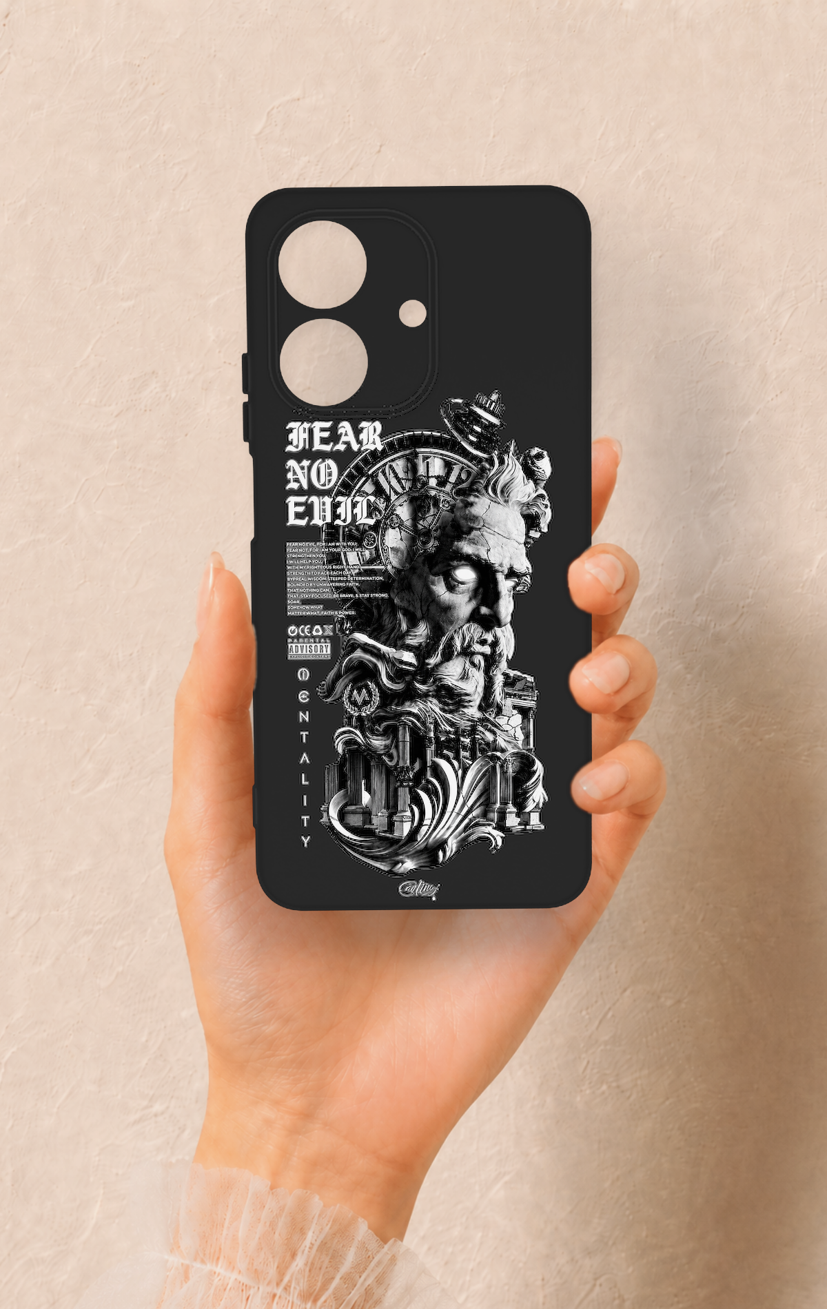 Realme Note 60 Uyumlu Fear No Evil Desenli Silikon Kılıf