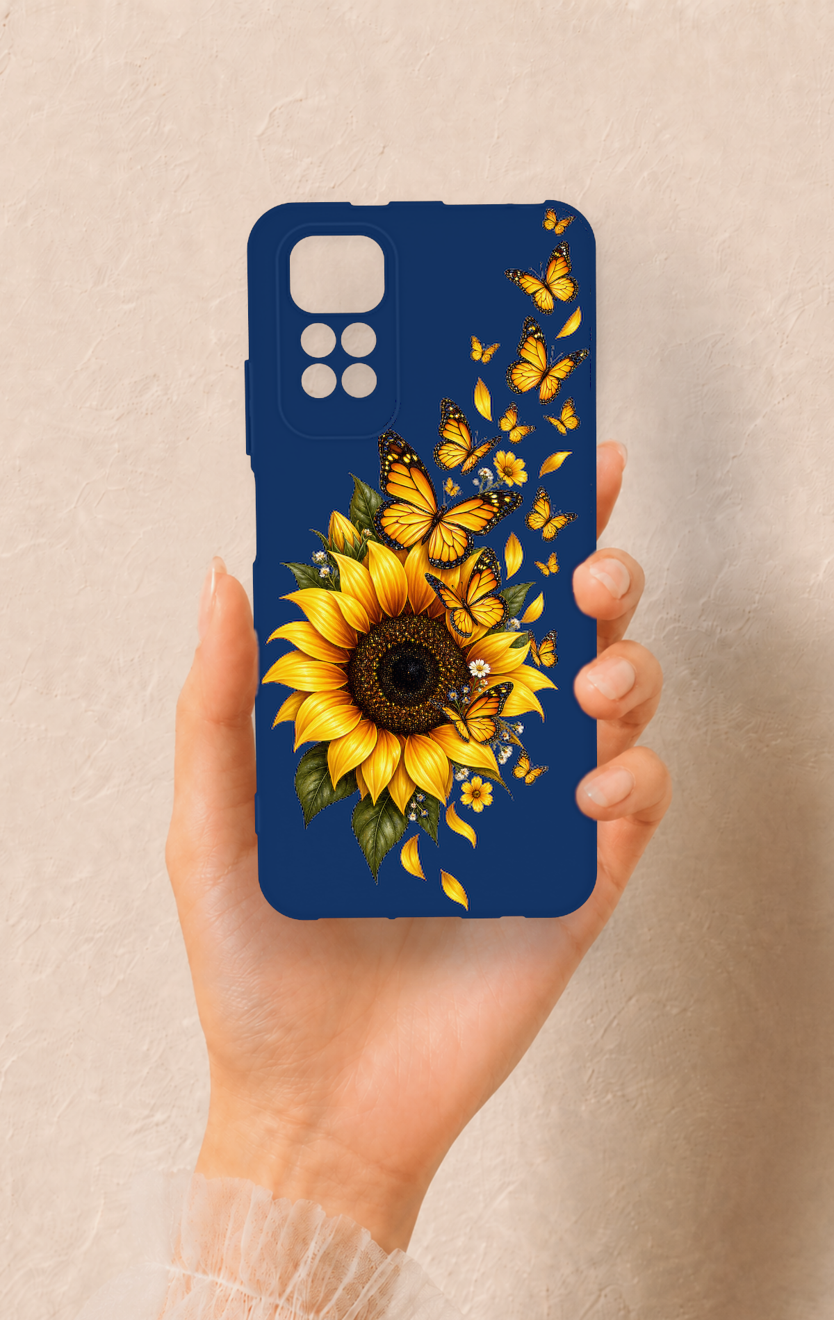 Redmi Note 11S Uyumlu Ayçiçeği Desenli Silikon Kılıf