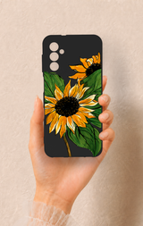 Samsung M13 Uyumlu Ay Çiçeği Desenli Silikon Kılıf