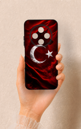 Tecno Spark 30C Uyumlu Kurt Türk Bayrağı Desenli Silikon Kılıf