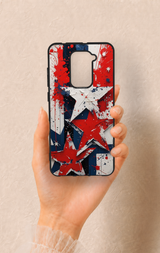 Redmi Note 9 Uyumlu Star Flag Desenli Silikon Kılıf