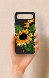 Tecno Spark Slim Uyumlu Ay Çiçeği Desenli Silikon Kılıf