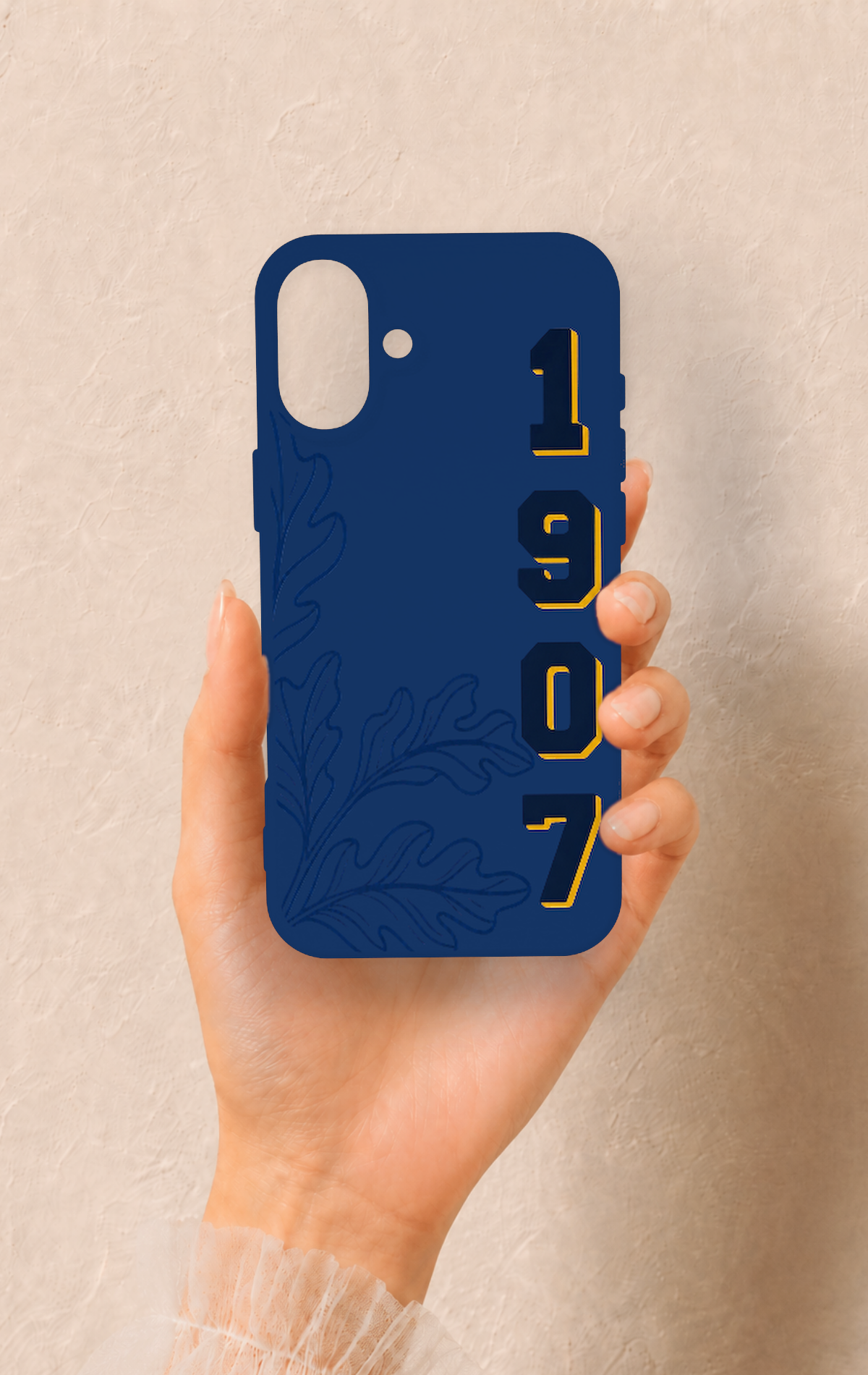 iPhone 16 Plus Uyumlu 1907 Palamut Desenli Silikon Kılıf