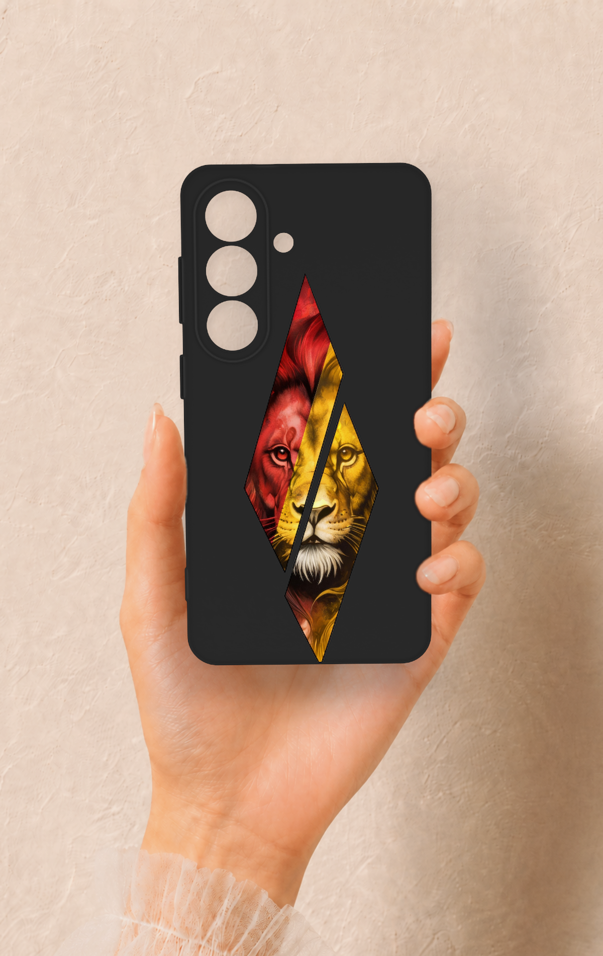 Samsung S26 Uyumlu Kesik Aslan Desenli Silikon Kılıf